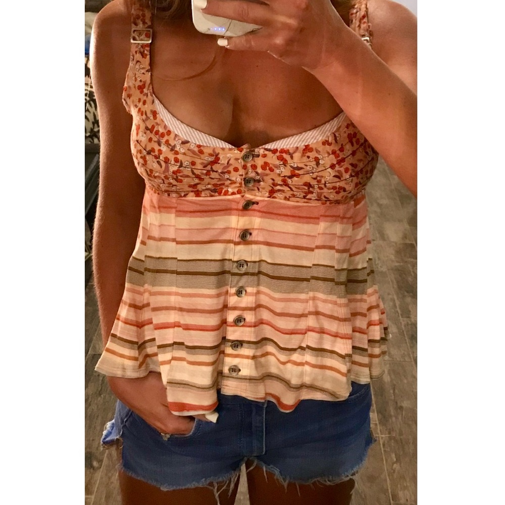 Free People button down tank top cami